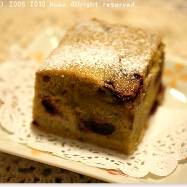 簡単■フルーツコンポードのしっとりアーモンドケーキ■