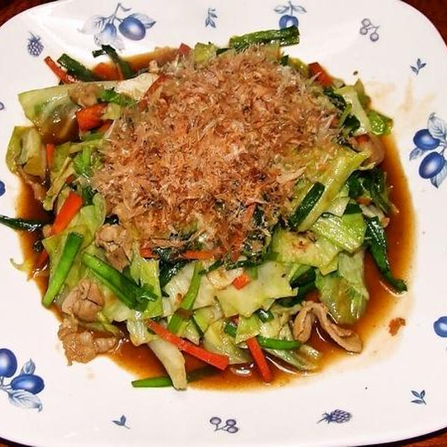キャベツと豚バラのお好み風＆鱈とブロッコリーの花椒炒め