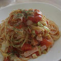 春キャベツのトマトパスタ