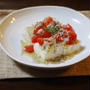 木の芽ドレッシングかけ トマトの冷奴
