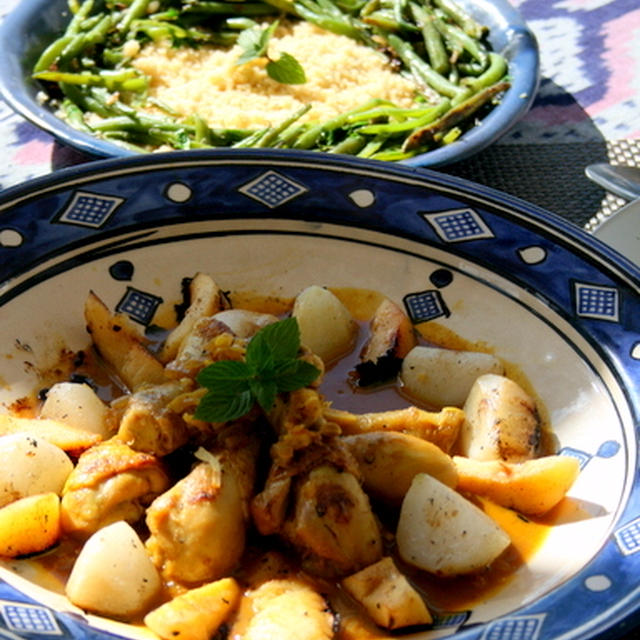 モロッコ風鶏肉とマルメロのタジン