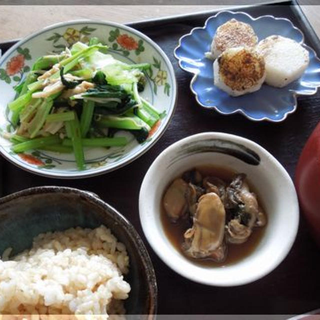 山芋焼きと牡蠣の醤油煮