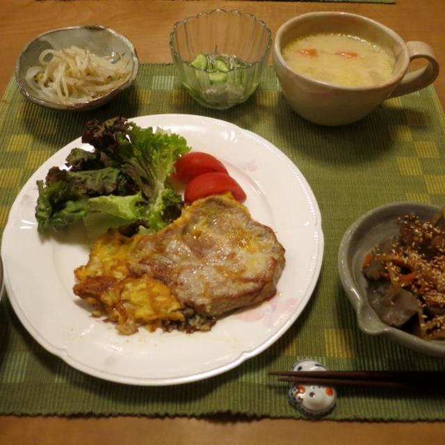 塩麹で豚テキ♪　～２０分で晩ご飯♪