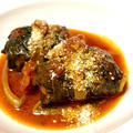 カーボロネロ(黒キャベツ)と牛ひき肉のロールキャベツ。トマト味でさっぱり、いつもよりちょっとご馳走感のあるロールキャベツ。