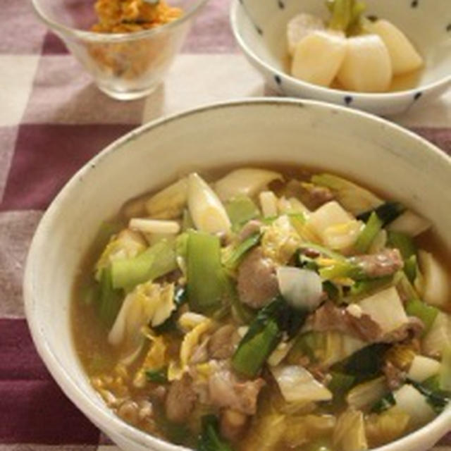 鍋の野菜で♪八宝菜＆かぶの煮物