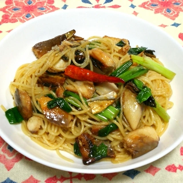 塩サバのバター醤油パスタ