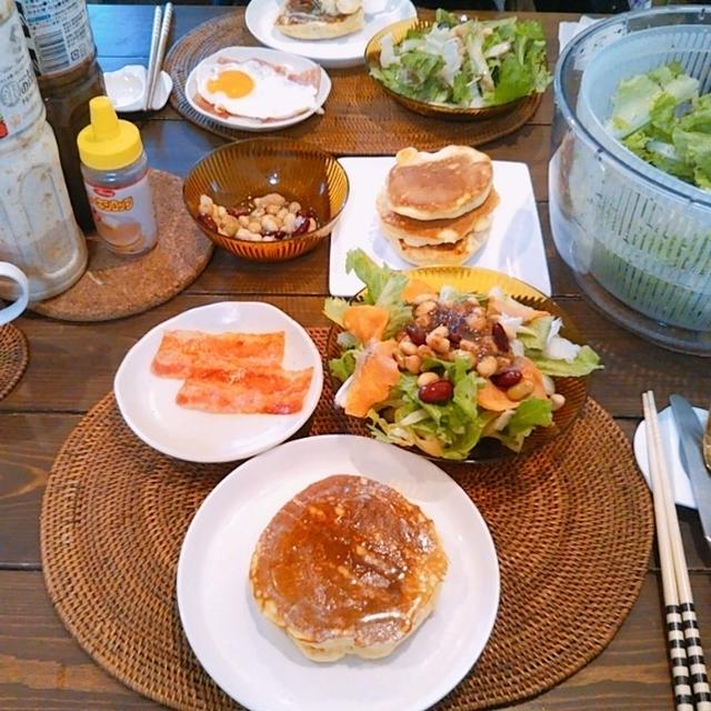 またまたパンケーキともりもりサラダブランチ♪