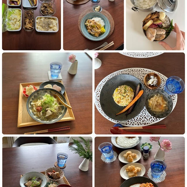 1週間の日持ちおかずとそれを使って作る50代オット用弁当、大学生次女とのおうちお昼ごはん、晩ごはんの献立