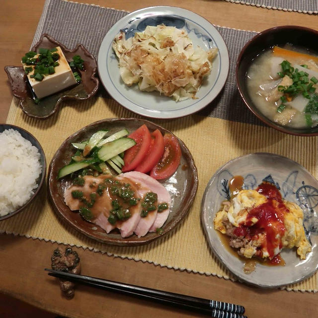 炊飯器で”鶏ハム”の西方いもの芋煮の晩ご飯と　鶏ハムトーストで朝ごパン♪