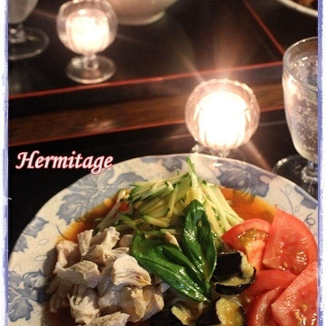 冷たい『トマトラーメン』☆『冷麺』 de お夕飯♥