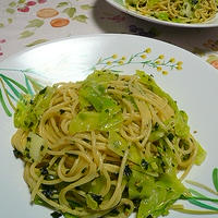 混ぜ込みキャベツパスタをつくりました