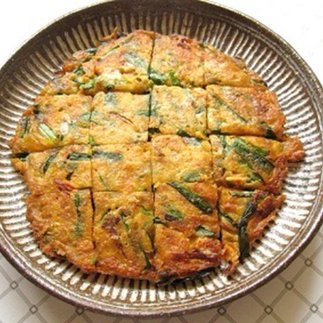 豆腐とニラのチヂミ
