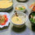 サーモンのコチュジャン和え、　　　　　麦トロご飯