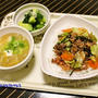 牛肉とニンニクの芽炒め丼 / 辛子明太子クリームパスタ