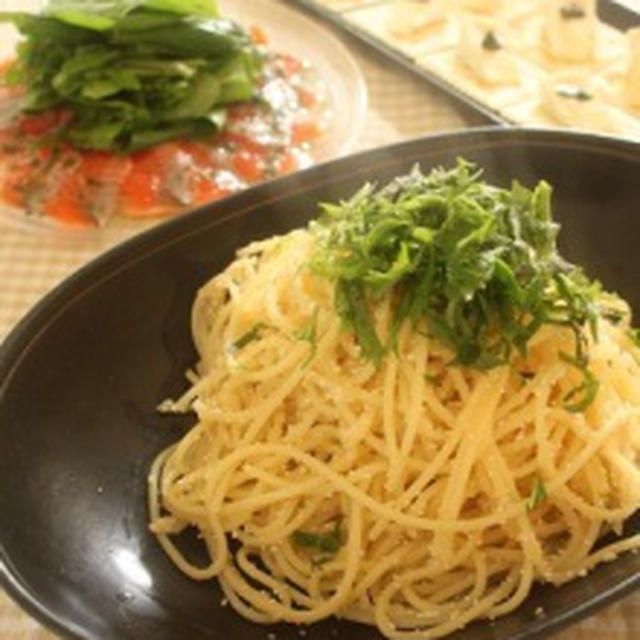 クイック！明太子のスパゲッティ＆サーモンとルッコラのカルパッチョ