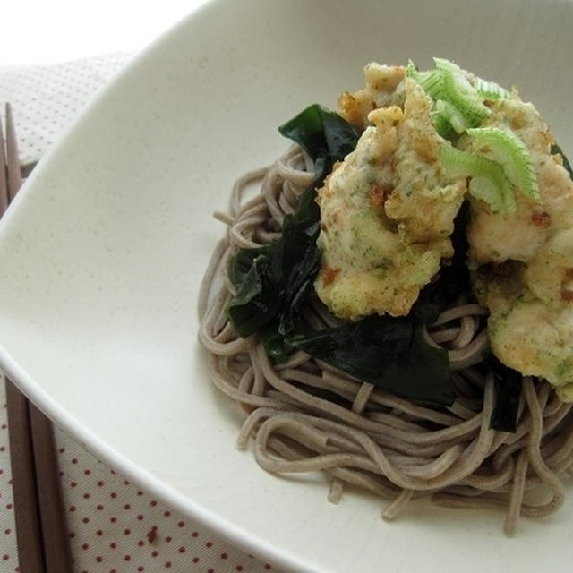 青のり鶏天冷やし蕎麦