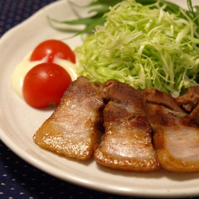 　「豚ばらの柚子胡椒焼き」　過去記事レシピです。