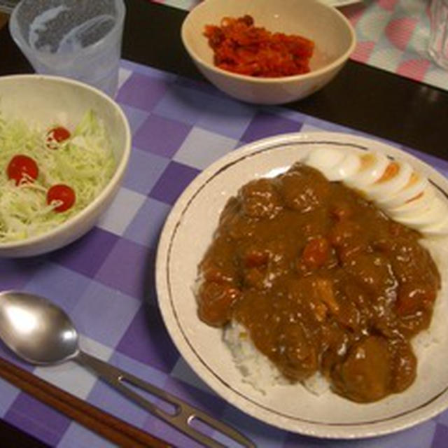 チキンカレーで晩ごはん