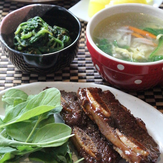 カルビ焼肉定食な夕飯