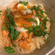 焼き鮭と温泉卵のぶっかけ素麺