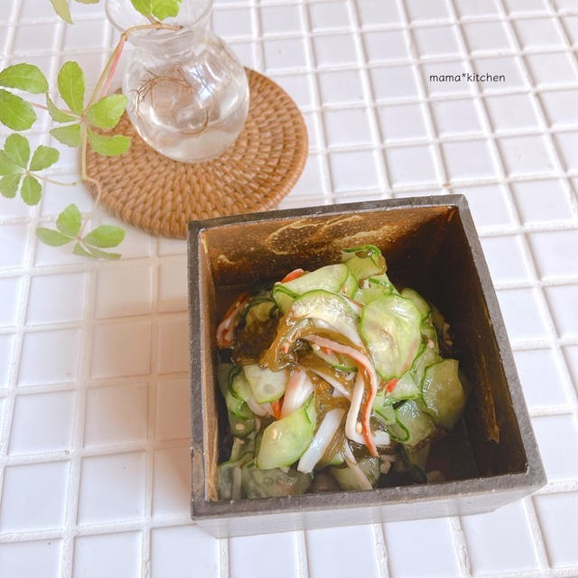 混ぜるだけで簡単！とろ〜り美味しい「きゅうりのもずく酢和え」