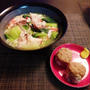 青梗菜と豚肉の餡かけラーメン