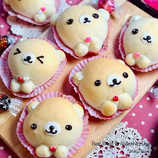 バレンタインにクマのパン　