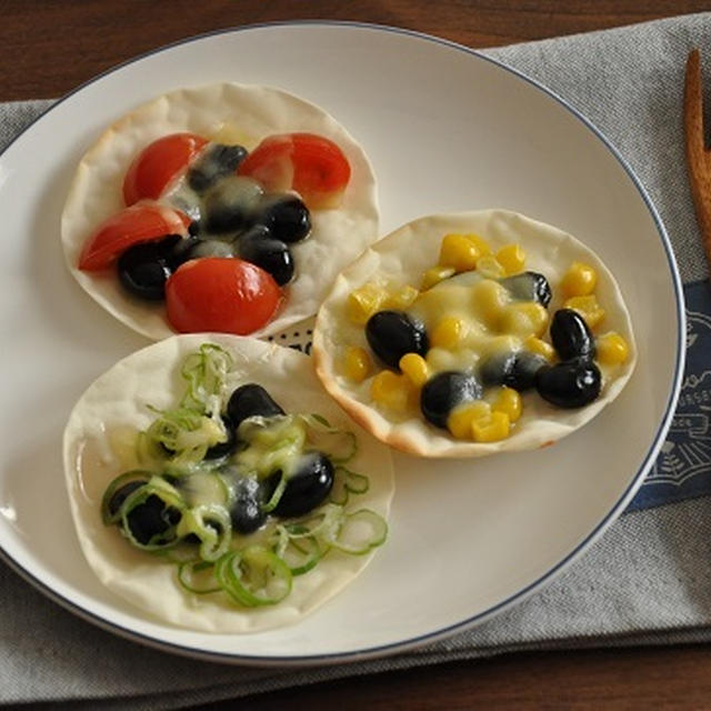 一度食べたらヤミツキ系☆リメイクレシピ【黒豆パリパリピザ】