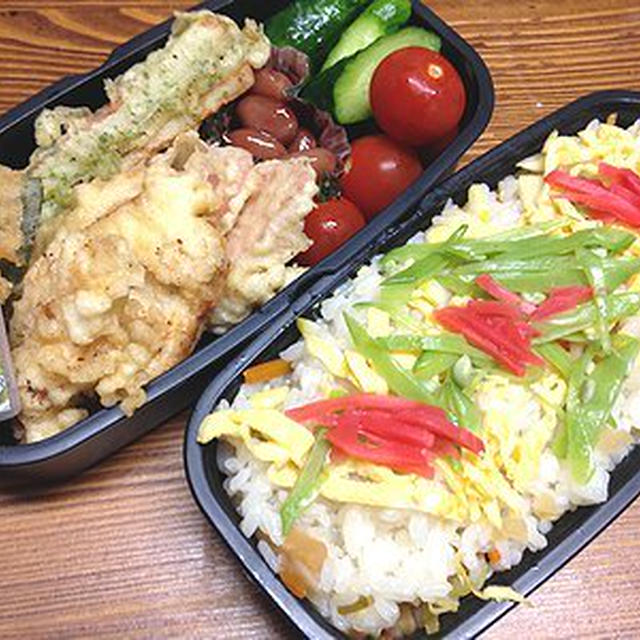 散らし寿司と天ぷら弁当。隠れ里のうどん屋初訪問。床に寝転ぶあんこ