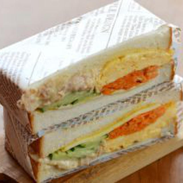 ５月の弁当記録３・４。（オムレツ＆ツナサンドの弁当）