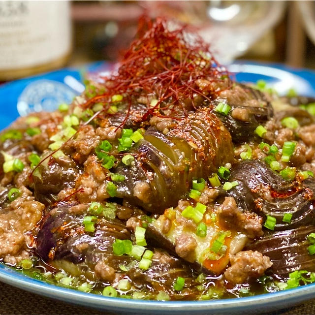 【レシピ】トロトロ茄子とひき肉のピリ辛味噌炒め