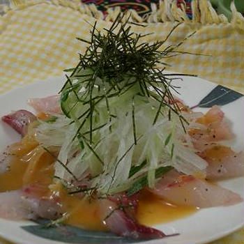 ちょっと奮発？！鯛のお刺身カルパッチョサラダ