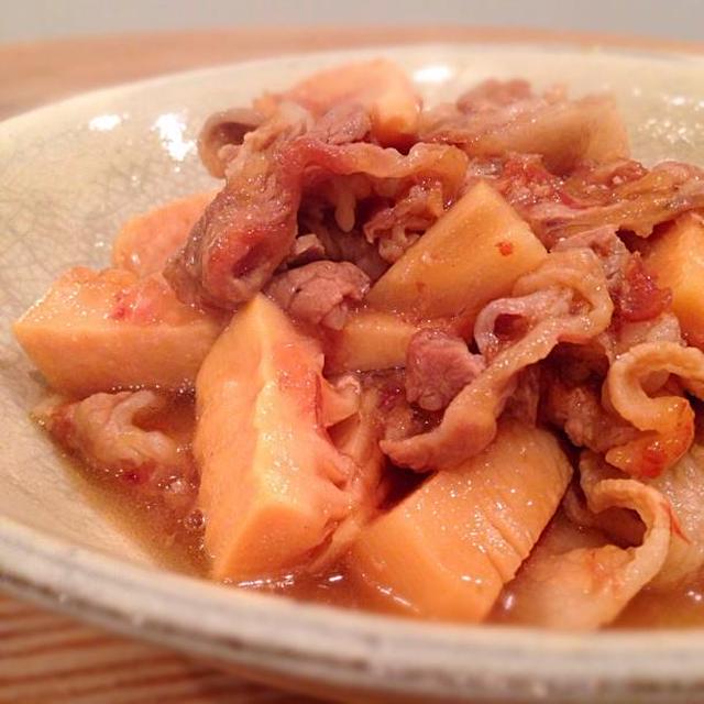 甘めの味付けでご飯がすすむ！たけのこと豚ばら肉の炒め煮