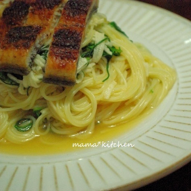 夏バテ予防！鰻！！　冷製うなとろパスタ！