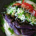 【　シーフード&野菜レシピ　】　彩り野菜としらすのそうめんサラダ♪