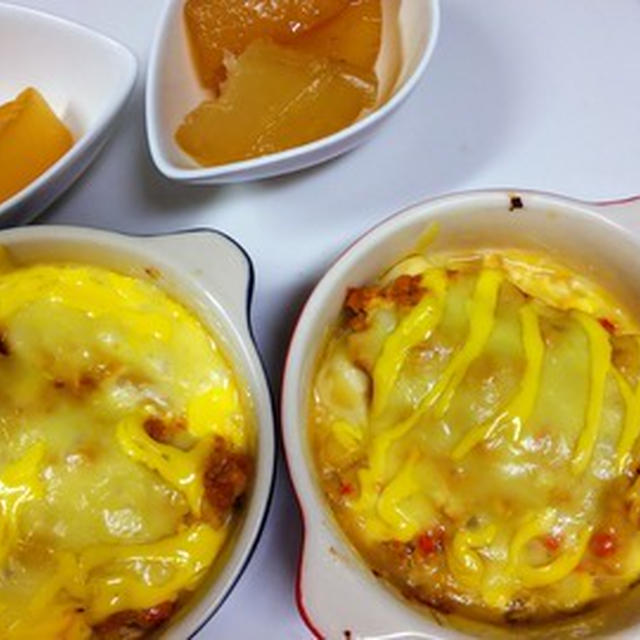 豆腐グラタンと塩タラ