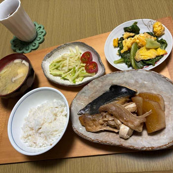 レンジでブリ大根(山本ゆりちゃんレシピ)メインの晩御飯