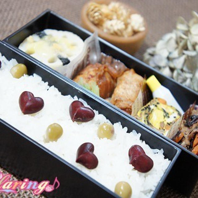 落ち着いた色合いで、ナチュラルなお弁当＾＾