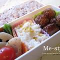 To day's bento♪「肉団子の甘黒酢弁当」