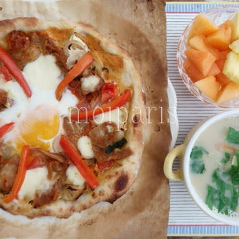 自家製キムチでイタリアンと梅風味のごはんの供