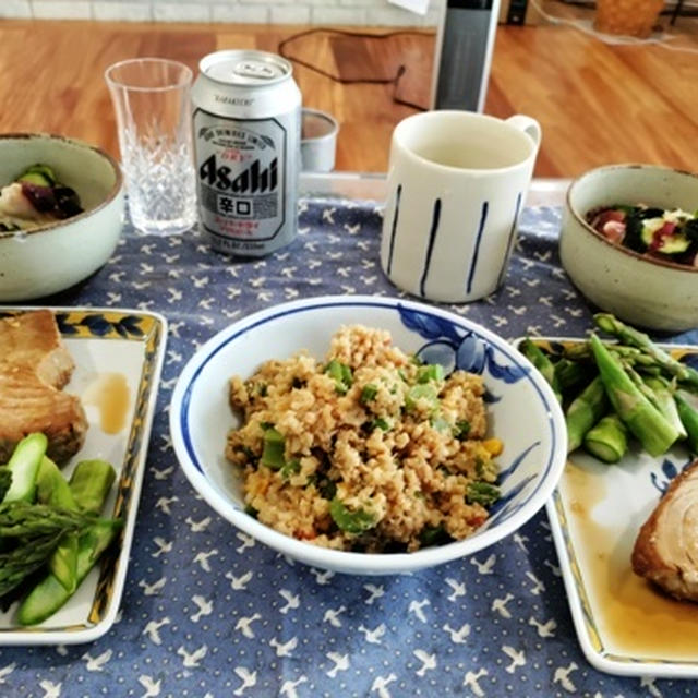 楽しかったレディースのゴルフ ～ アヒツナの照り焼きとタコの酢の物