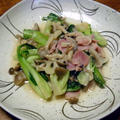 青梗菜とベーコン炒め
