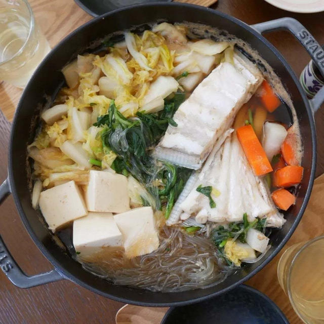 ウスバハギの鍋、昨日の晩ごはん#お鍋の具ドラフト会議