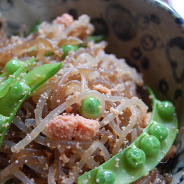 青豆たらこ蒟蒻＆月見シラス小松菜