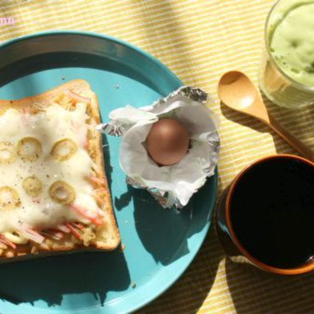 お土産の「朱鷺の子」と卯の花リメイクがっつりトーストの朝食