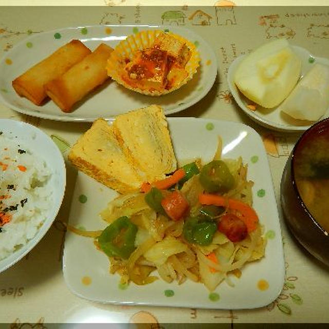 中華定食風の朝食～ちょっとずつ食べたいね！