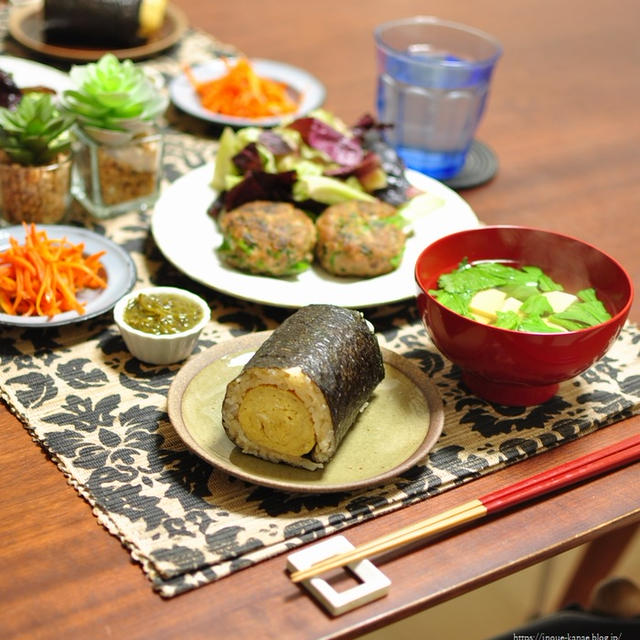 ※料理教室のご案内※節分に作った【まんまる玉子巻き】と【ほろにが菜の花のおかかつくね】で晩ごはん