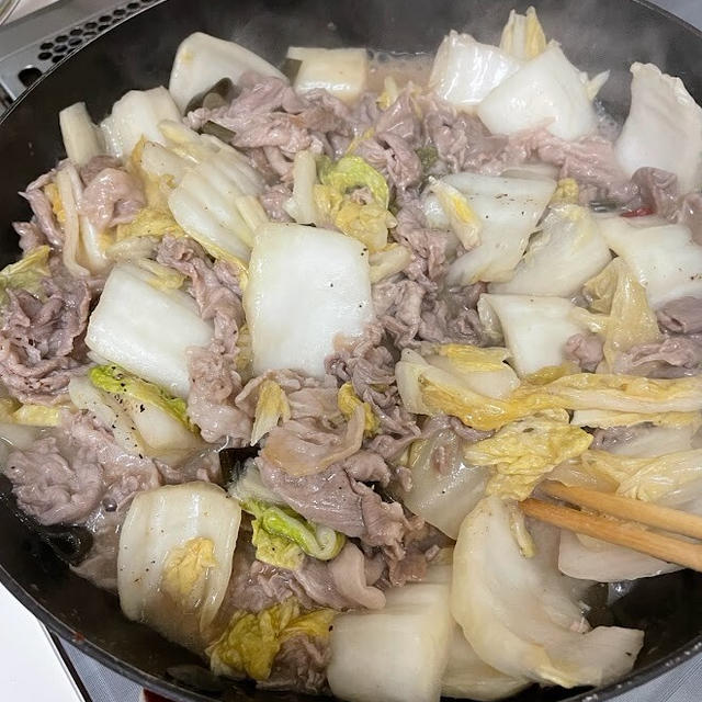 白菜の浅漬けを使って作るうまみたっぷりのメインおかず【白菜漬けと豚のとろみ炒め】と晩ごはん