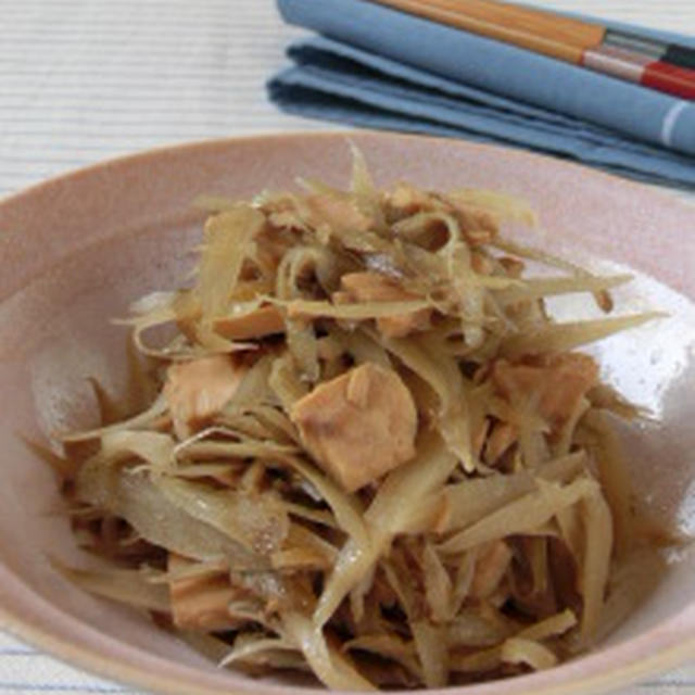 旬の野菜と美味しいツナ缶で作る!!ツナごぼう♪