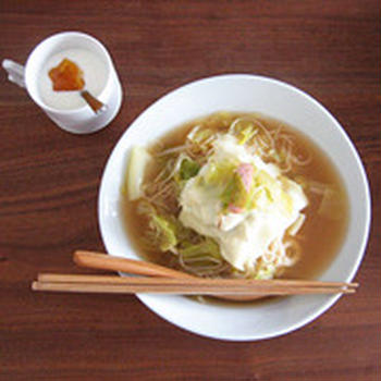 野菜たっぷりそーめんで朝ゴハン♪